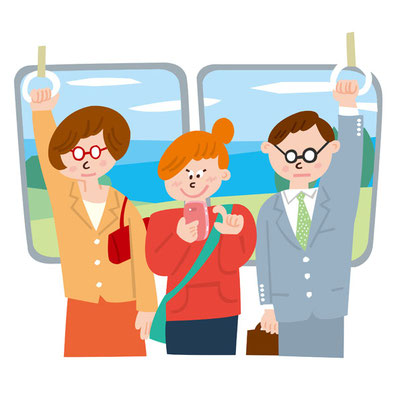 電車でスマホ