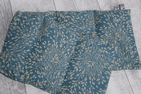 Design/Farbe: Meadows petrol .. teilweise "Wellen"-Naht - Webband: Fräulein Smilla - beige