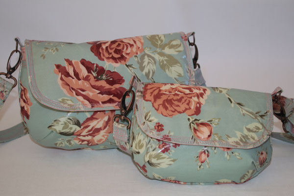 KLEINE & große BAG aus besch. Baumwolle - Sophia - ice green  VERFÜGBAR .. "genäht nach dem ebook Eleni Bag von Unikati - Jede Naht ein Unikat" GROSSE IST VERFÜGBAR !!! 