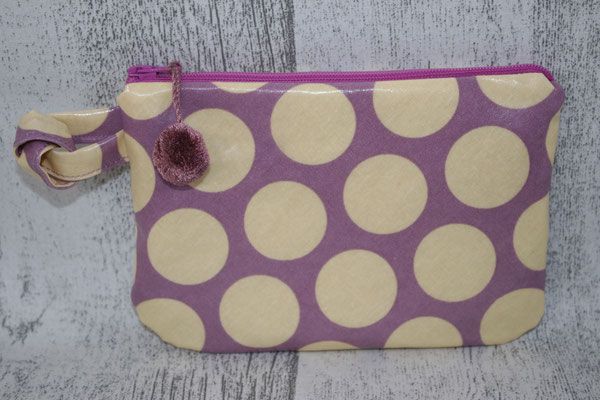 Täschchen - Design: Super dots lavender / gelb mit BOMMEL :) 