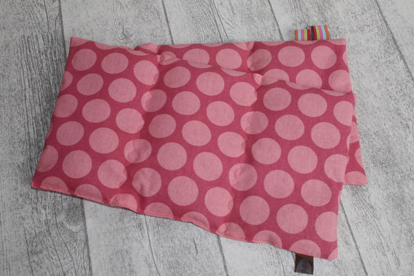 Design/Farbe: Super dots raspberry / peachy pink - "Wellen"-Naht - Webband: Stripes sweets