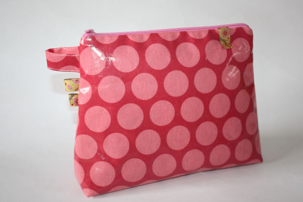 VERFÜGBAR !! besch. Baumwolle - Super dots  - raspberry / peachy pink 