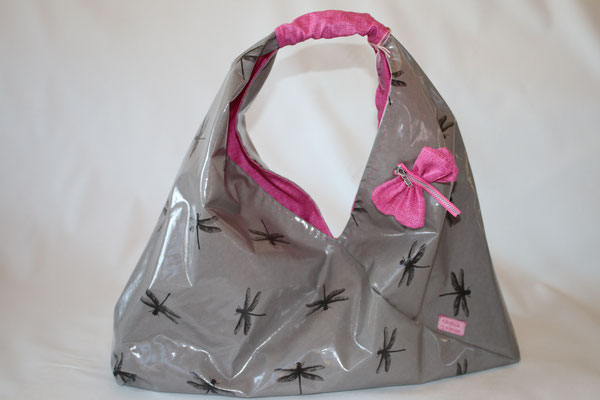 NOCH ZU HABEN Origami-Bag aus besch. Baumwolle Dragonfly grey - Maße: ca 22 cm hoch (mittig) - hängend bis Henkel ca. 45 cm hoch x 45 cm breit x 10 cm tief -39