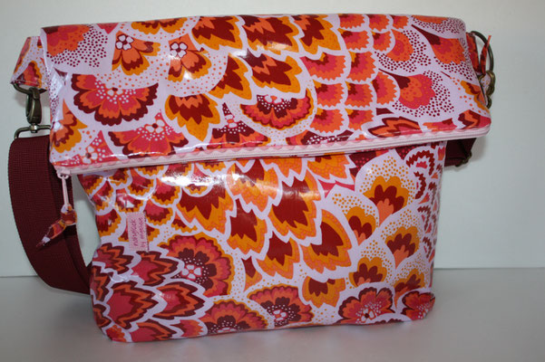 mit anderem Gurtband versehen .. Chevron :)) ..VERFÜGBAR Umschlagtasche aus besch. Baumwolle von Amy Butler - Pfauenfeder - PEACOCK - ROSA 69