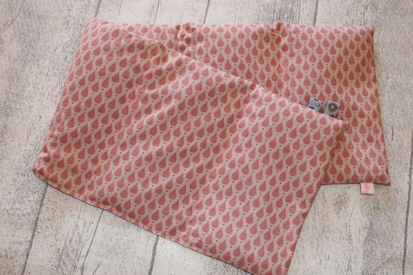 Design/Farbe: Teardrops canyon rose - "Wellen"-Naht - Webband: Fräulein Smilla - beige