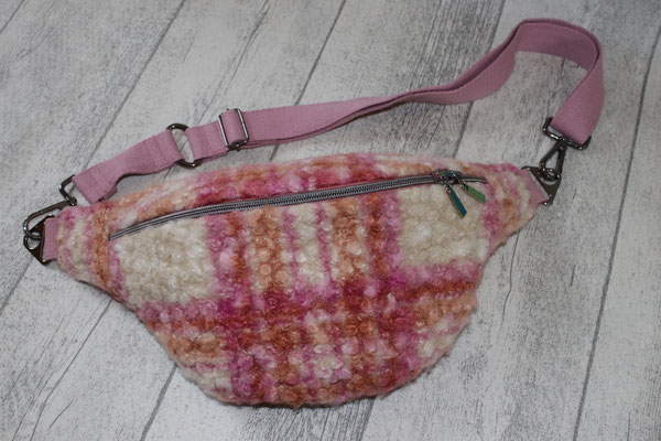VERFÜGBAR - Bauchtasche - boucle - rosa/natur