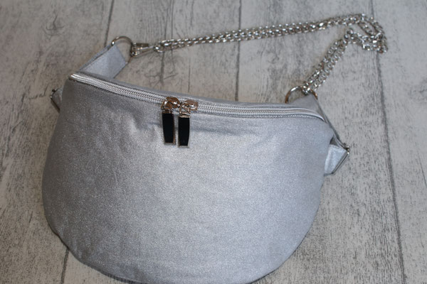 Bauchtasche - besch. Baumwolle - Mikesh in silber 