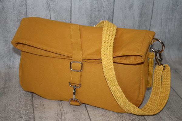 CARL Canvas in senfgelb / mustard - Maße: ca. 24 cm hoch x 30 cm breit unten/37 cm breit oben x 13 cm tief -SP69