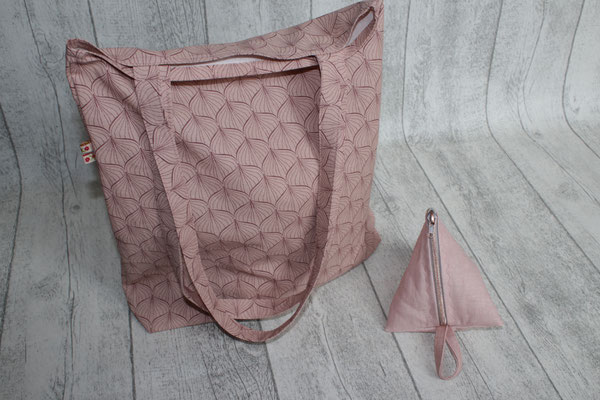  einfache- Tasche aus Alli powder rose / ginger red ACHTUNG: Das Bild zeigt einen BEUTEL ... es ist nur noch eine Tasche verfügbar !! 