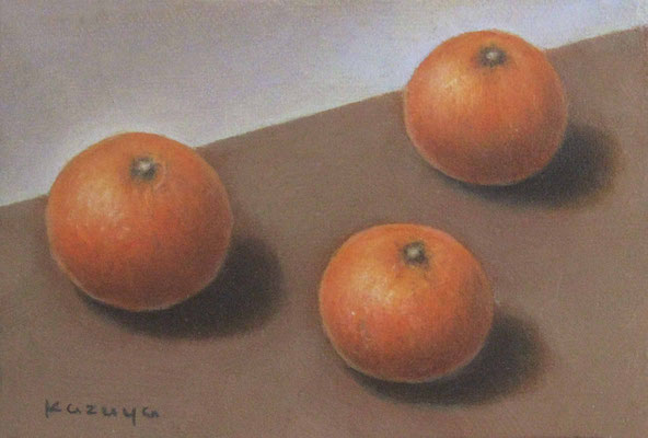 ハガキサイズ 油絵《冬の味覚》16,500円