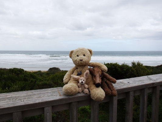 Wir an der Küstenstrasse Great Ocean Road.