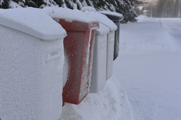 Briefkästen in Lappland