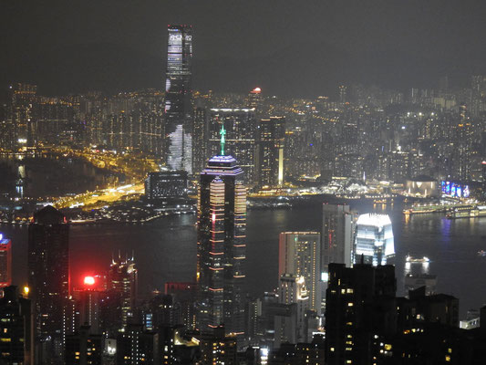 auf dem Peak "der" Blick auf HongKong