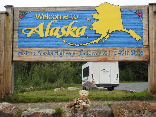 Wir - Kasimir, Cäsar, Fredi und Kerl - auf dem Alaska Highway.