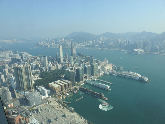 Blick auf die Skyline HongKongs