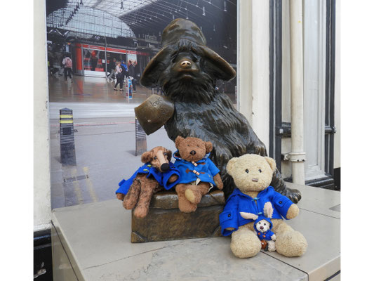 Hier! Wir, Kasimir - Cäsar, Fredi und Kerl, mit unserem Kumpel Paddington!