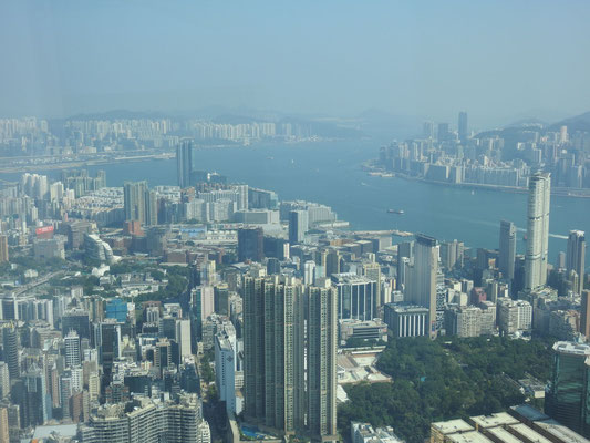 Blick auf die Skyline HongKongs