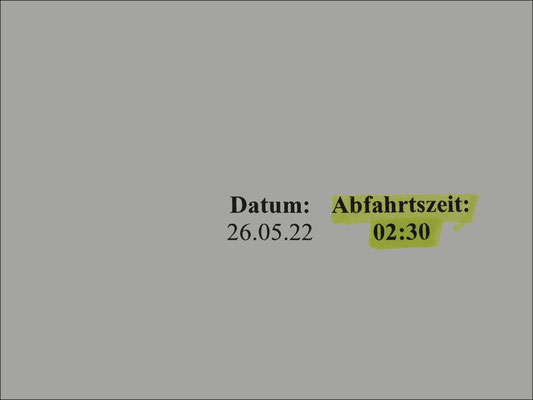 ? ! Ach Du meine Güte, mitten in der Nacht geht es los. Wir müssen erst einmal 513 km nach Kiel zurücklegen.