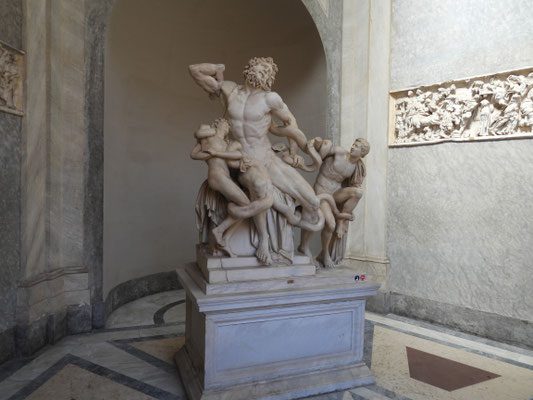 Laokoon-Gruppe in den Vatikanischne Museen, 1. Jhd. n. Chr. von den Bildhauern Hagesandros, Polydoros und Athanadoros aus Rhodos