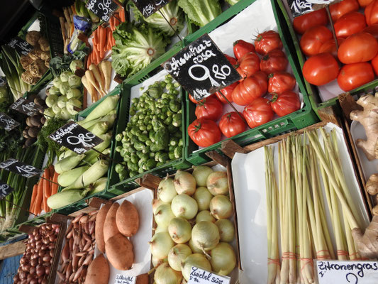 Gemüseauswahl auf dem Wiener Naschmarkt