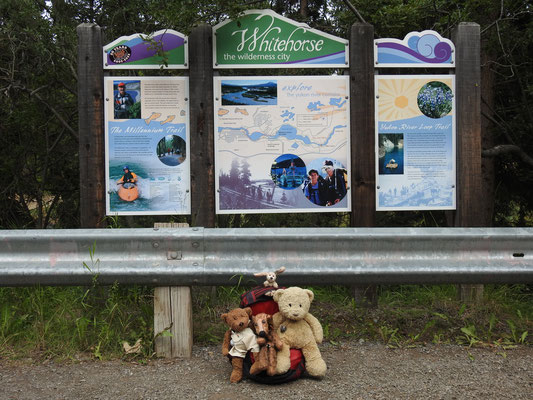 Wir - Kasimir, Cäsar, Fredi und Kerl - in Whitehorse, Alaska.