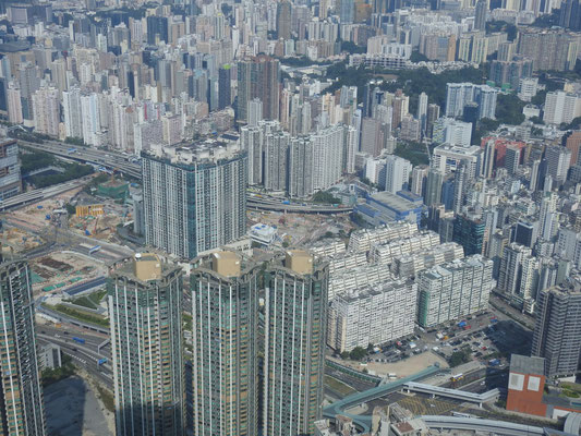 Blick auf die Skyline HongKongs