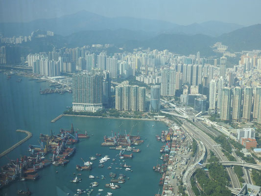 Blick auf die Skyline HongKongs