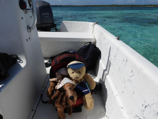 wir auf dem Boot, das uns zu den Rochen bringt