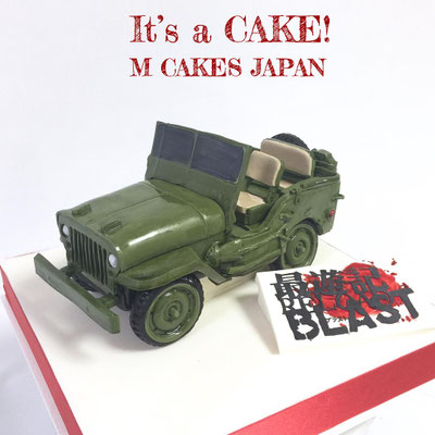 ジープ車立体ケーキ【誕生日/イベント/オーダーメイドケーキ】