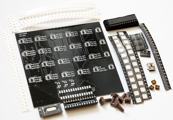 The NerdClock Kit. Of course the 2x 22pF capacitors will be included. I just forget them in this photo.