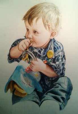 Kleinkind-Porträt - A4 - 135 g/m² Zeichenpapier- Polychromos