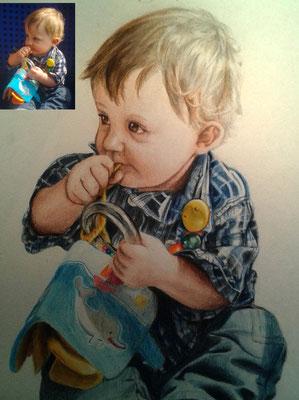 Kleinkind-Porträt, A4, 135 g/m², Zeichenpapier, Polychromos