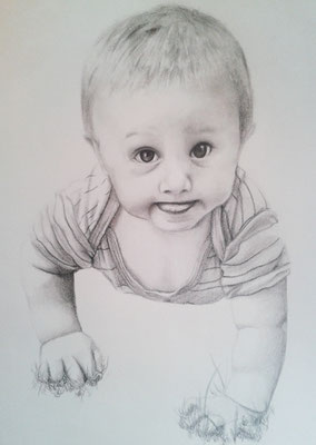 Baby-Porträt - A4 - 135 g/m² Zeichenpapier - Grafit