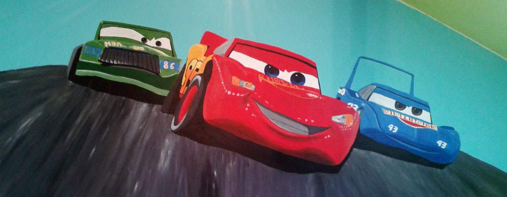 Cars Wandbild - circa 150 x 350 cm