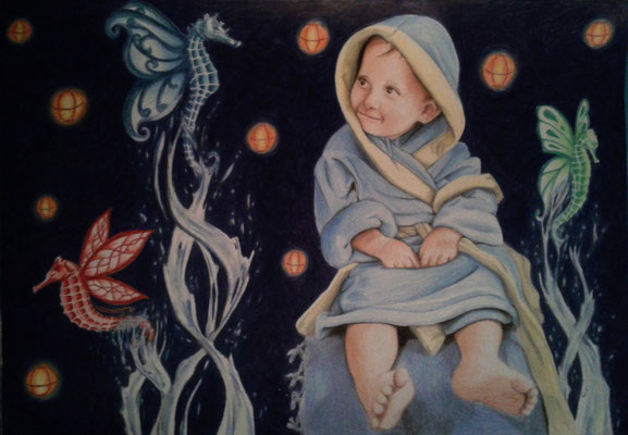 Leons Traumwelt,  A3, 190 g/m², Zeichenpapier, Polychromos 