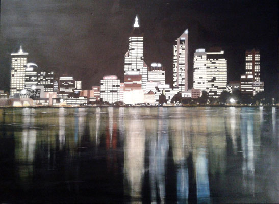 Skyline - 60 x 80 cm - Leinwand - Acryl-Farben