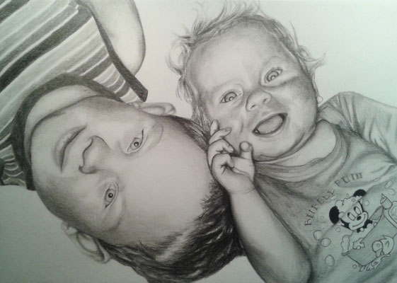 Kinder-Porträt - A4 - 135 g/m² Zeichenpapier - Grafit