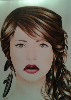 Buchillustration Projekt Krähenwald, Die Hüterin,  A2, 190 g/m² Zeichenpapier, Polychromos