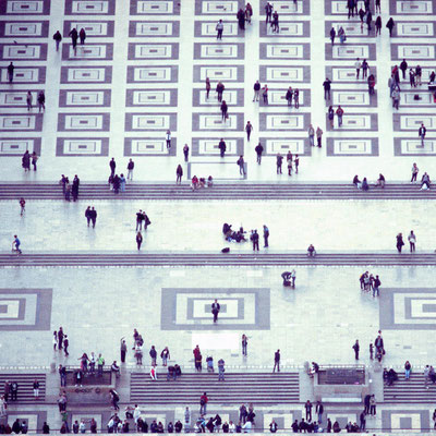 photographie d'art photo encadrée cadre paris vue du ciel gens people ville paysage déco contemporain