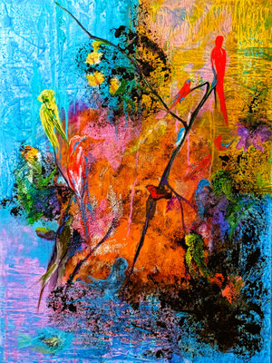 28 Décembre ,80x60marc de café ,acrylique,huile, 2024