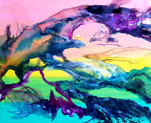 Évanescence-40x50-acrylique et encres  