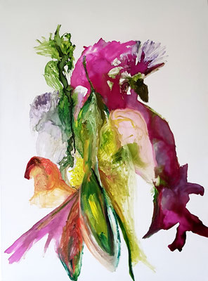 Le règne des saisons 81x60, encres ,huile