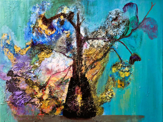 Un parmi tant d'autres,60x80,huile,marc café,caseine,2024