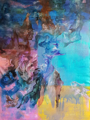 Profondeurs - 130x 97 Acrylique Encres