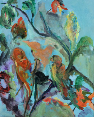 Volière solitaire-huile 41x33