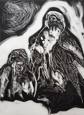 le sage et l'oiseau 39,5x29,5/monotype