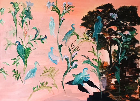 Au fil de ma drôle de vie, le Mékong! 100x73 acrylique