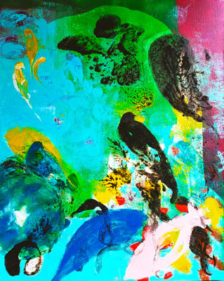 Embrasse le jour, huile 92x73, 2023
