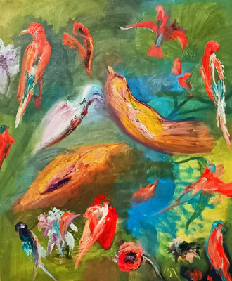 Voyage entre 2 monde huile 46x38