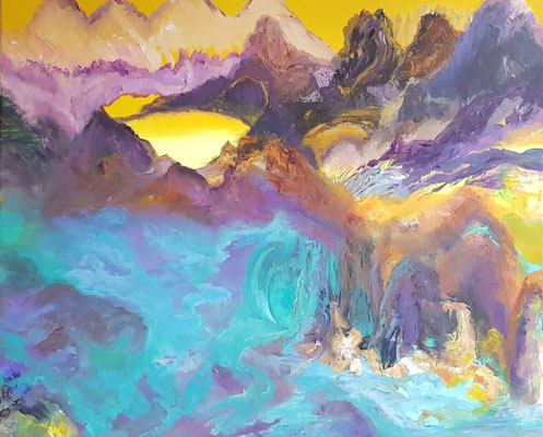 Vue aérienne-Huile-61x50